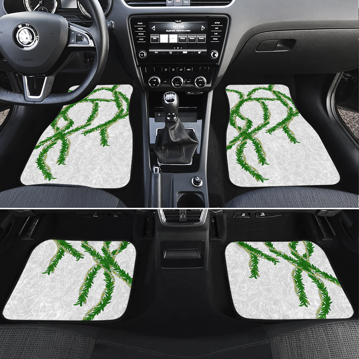 Hawaii Maile Lei Car Mats Aloha White Color