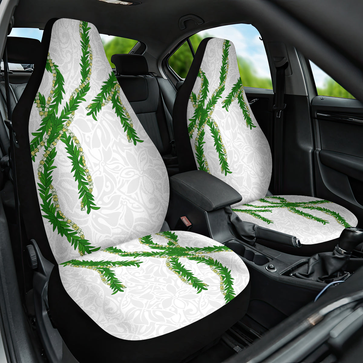 Hawaii Maile Lei Car Seat Cover Aloha White Color