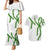 Hawaii Maile Lei Couples Matching Mermaid Dress and Hawaiian Shirt Aloha White Color