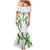 Hawaii Maile Lei Family Matching Mermaid Dress and Hawaiian Shirt Aloha White Color