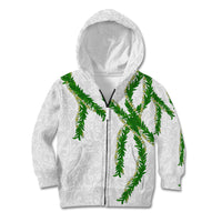 Hawaii Maile Lei Kid Hoodie Aloha White Color