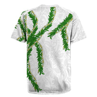 Hawaii Maile Lei Rugby Jersey Aloha White Color