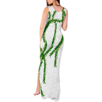Hawaii Maile Lei Tank Maxi Dress Aloha White Color