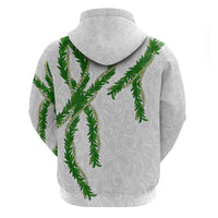 Hawaii Maile Lei Zip Hoodie Aloha White Color
