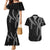Hawaii Maile Lei Couples Matching Mermaid Dress and Hawaiian Shirt Aloha Grayscale Color