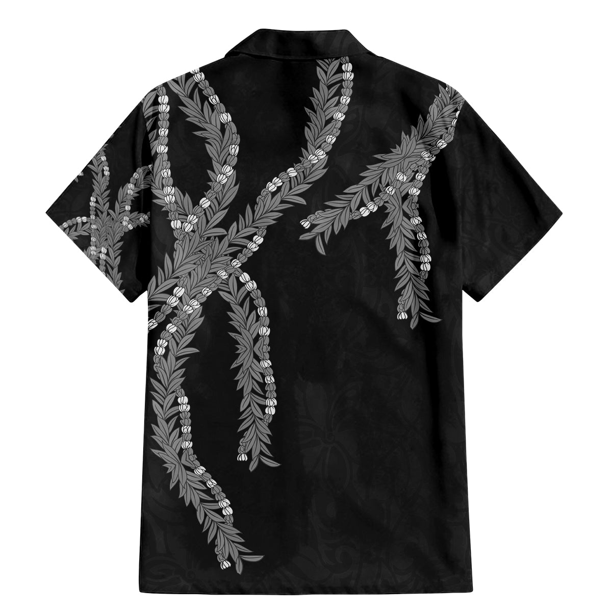 Hawaii Maile Lei Family Matching Mermaid Dress and Hawaiian Shirt Aloha Grayscale Color