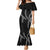 Hawaii Maile Lei Family Matching Mermaid Dress and Hawaiian Shirt Aloha Grayscale Color