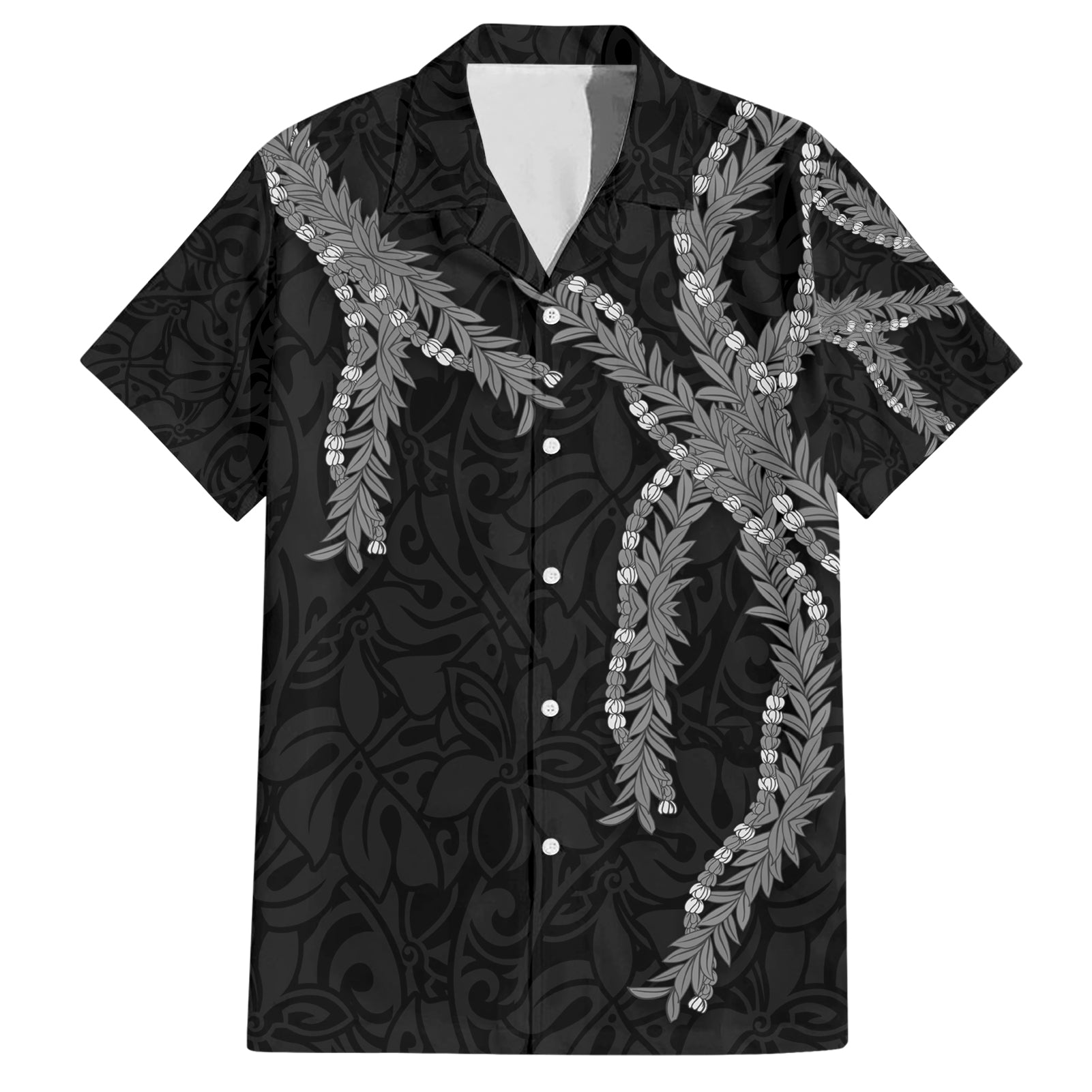 Hawaii Maile Lei Hawaiian Shirt Aloha Grayscale Color