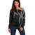 Hawaii Maile Lei Off Shoulder Sweater Aloha Grayscale Color