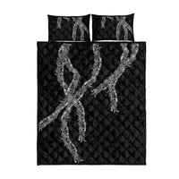 Hawaii Maile Lei Quilt Bed Set Aloha Grayscale Color