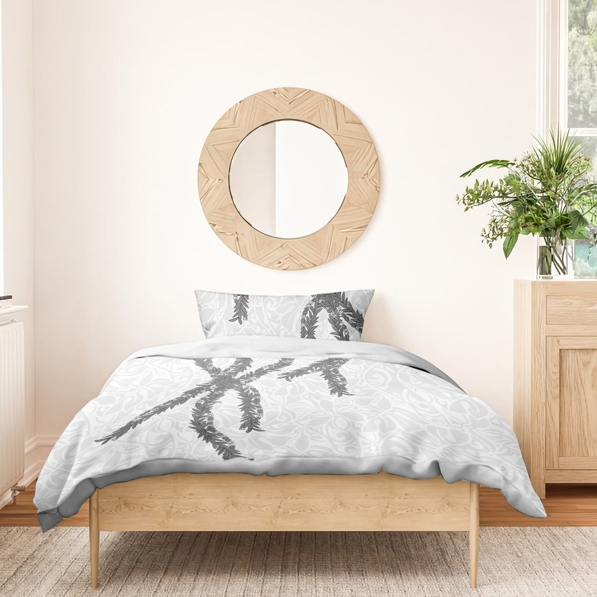 Hawaii Maile Lei Bedding Set Aloha The Grey Color