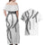 Hawaii Maile Lei Couples Matching Off Shoulder Maxi Dress and Hawaiian Shirt Aloha The Grey Color