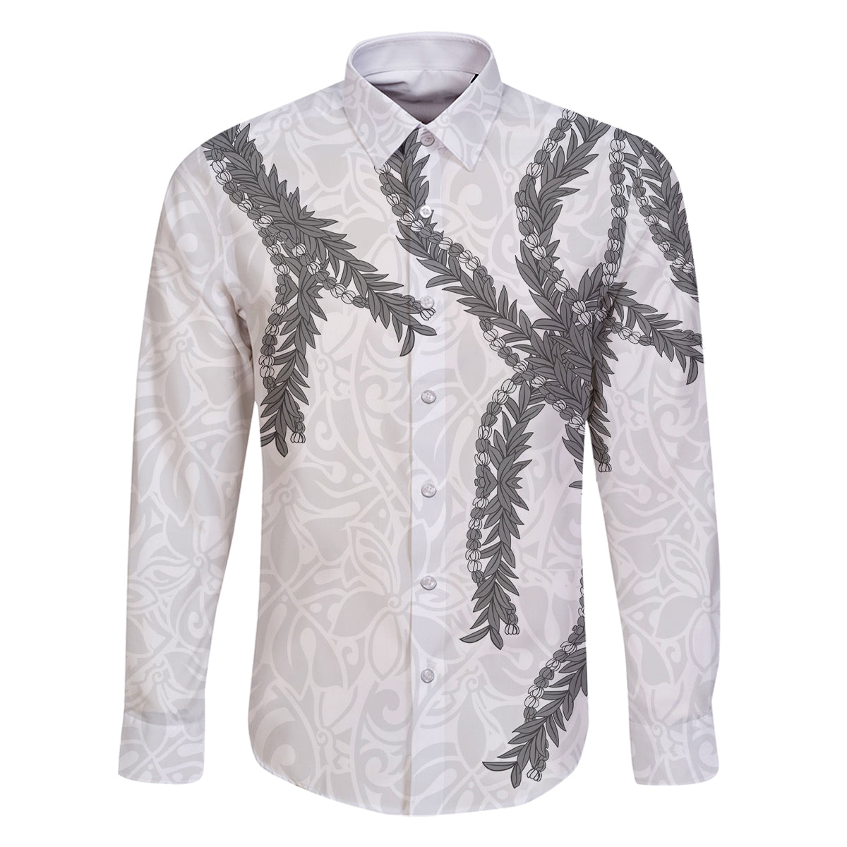 Hawaii Maile Lei Family Matching Mermaid Dress and Hawaiian Shirt Aloha The Grey Color