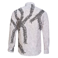 Hawaii Maile Lei Family Matching Short Sleeve Bodycon Dress and Hawaiian Shirt Aloha The Grey Color