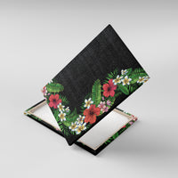 Hawaii Tropical Flowers and Leaves Canvas Wall Art Tapa Pattern Colorful Mode
