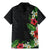 Hawaii Tropical Flowers and Leaves Family Matching Mermaid Dress and Hawaiian Shirt Tapa Pattern Colorful Mode