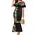 Hawaii Tropical Flowers and Leaves Family Matching Mermaid Dress and Hawaiian Shirt Tapa Pattern Colorful Mode