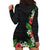 Hawaii Tropical Flowers and Leaves Hoodie Dress Tapa Pattern Colorful Mode