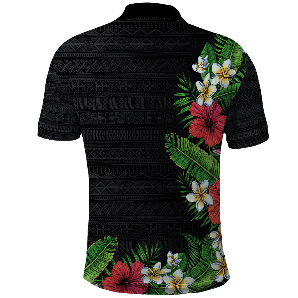 Hawaii Tropical Flowers and Leaves Polo Shirt Tapa Pattern Colorful Mode