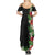 Hawaii Tropical Flowers and Leaves Summer Maxi Dress Tapa Pattern Colorful Mode