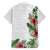 Hawaii Tropical Flowers and Leaves Hawaiian Shirt Tapa Pattern White Mode