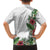 Hawaii Tropical Flowers and Leaves Hawaiian Shirt Tapa Pattern White Mode