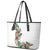 Hawaii Tropical Flowers and Leaves Leather Tote Bag Tapa Pattern White Mode