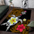 Hawaii Turtle and Tropical Flower Area Rug Polynesian Pattern