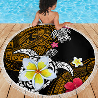 Hawaii Turtle and Tropical Flower Beach Blanket Polynesian Pattern