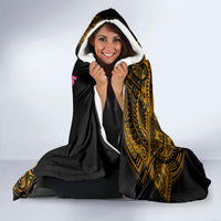 Hawaii Turtle and Tropical Flower Hooded Blanket Polynesian Pattern
