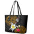 Hawaii Turtle and Tropical Flower Leather Tote Bag Polynesian Pattern