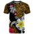 Hawaii Turtle and Tropical Flower T Shirt Polynesian Pattern