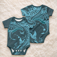 Hawaiian Manta Ray and Polynesian Tribal Tattoo Baby Onesie