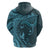 Hawaiian Manta Ray and Polynesian Tribal Tattoo Hoodie Turquoise Color LT03