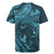 Hawaiian Manta Ray and Polynesian Tribal Tattoo Rugby Jersey Turquoise Color LT03