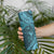 Hawaiian Manta Ray and Polynesian Tribal Tattoo Skinny Tumbler Turquoise Color