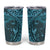 Hawaiian Manta Ray and Polynesian Tribal Tattoo Tumbler Cup Turquoise Color