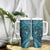 Hawaiian Manta Ray and Polynesian Tribal Tattoo Tumbler With Handle Turquoise Color