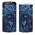 Hawaiian Manta Ray and Polynesian Tribal Tattoo 4 in 1 Can Cooler Tumbler Dark Navy Color