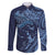 Hawaiian Manta Ray and Polynesian Tribal Tattoo Family Matching Mermaid Dress and Hawaiian Shirt Dark Navy Color LT03