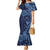Hawaiian Manta Ray and Polynesian Tribal Tattoo Family Matching Mermaid Dress and Hawaiian Shirt Dark Navy Color LT03