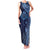 Hawaiian Manta Ray and Polynesian Tribal Tattoo Family Matching Tank Maxi Dress and Hawaiian Shirt Dark Navy Color LT03