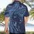 Hawaiian Manta Ray and Polynesian Tribal Tattoo Hawaiian Shirt Dark Navy Color LT03