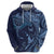 Hawaiian Manta Ray and Polynesian Tribal Tattoo Hoodie Dark Navy Color LT03