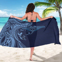 Hawaiian Manta Ray and Polynesian Tribal Tattoo Sarong Dark Navy Color LT03