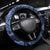 Hawaiian Manta Ray and Polynesian Tribal Tattoo Steering Wheel Cover Dark Navy Color LT03