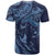 Hawaiian Manta Ray and Polynesian Tribal Tattoo T Shirt Dark Navy Color LT03