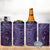 Hawaiian Manta Ray and Polynesian Tribal Tattoo 4 in 1 Can Cooler Tumbler Purple Color