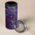 Hawaiian Manta Ray and Polynesian Tribal Tattoo 4 in 1 Can Cooler Tumbler Purple Color