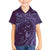 Hawaiian Manta Ray and Polynesian Tribal Tattoo Family Matching Short Sleeve Bodycon Dress and Hawaiian Shirt Purple Color LT03